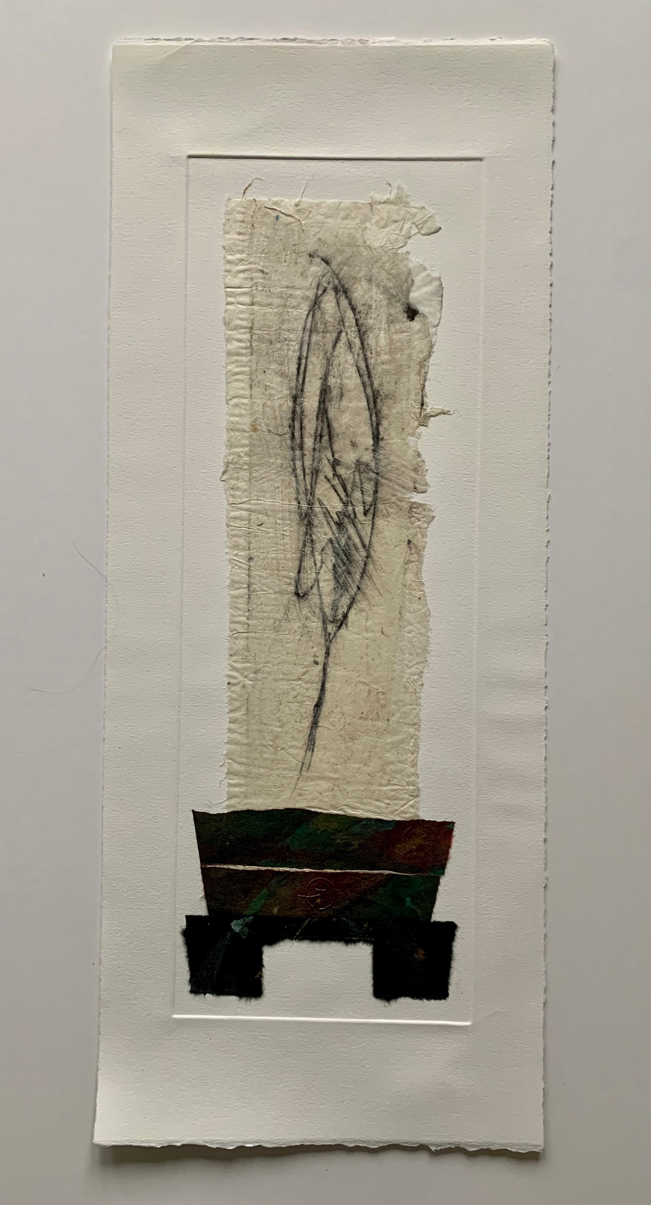 "Delicate strength", 22" x 9", monoprint collage