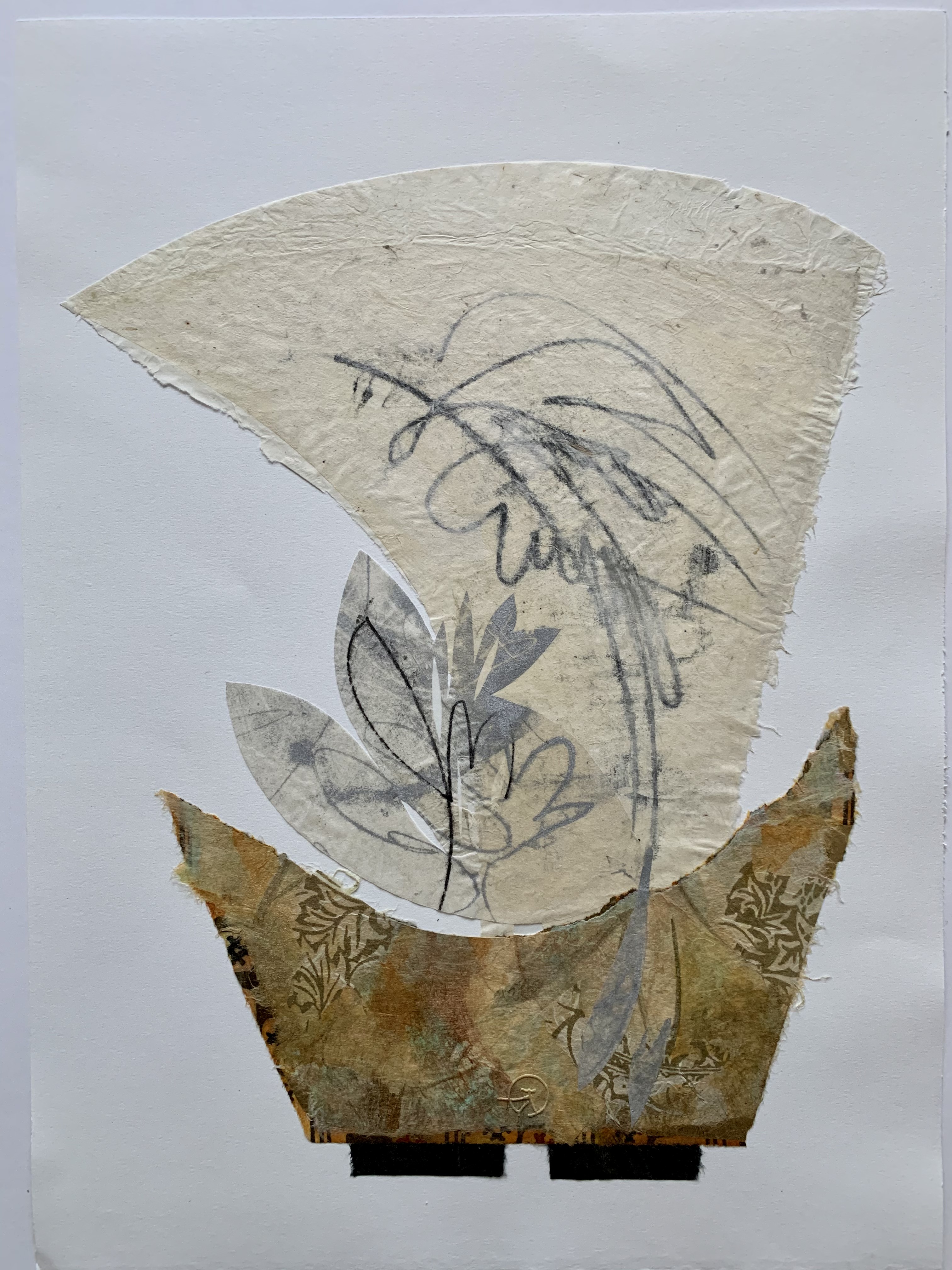 "Gentle sway", 19" x 14", monoprint collage